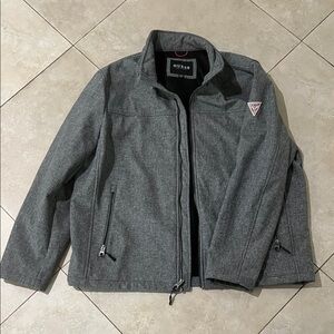 GUESS Like New Charcoal Softshell Lightweight Zip Up Jacket Coat Size XXL